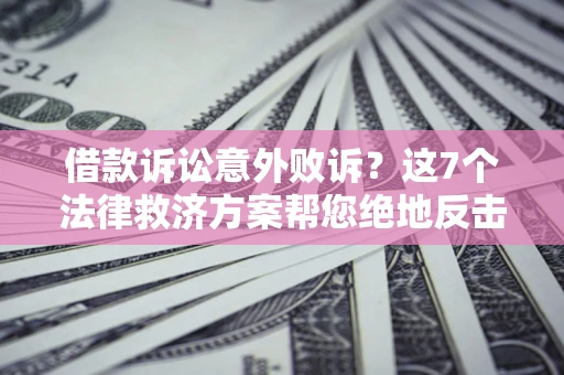 北京借款诉讼意外败诉？这7个法律救济方案帮您绝地反击！